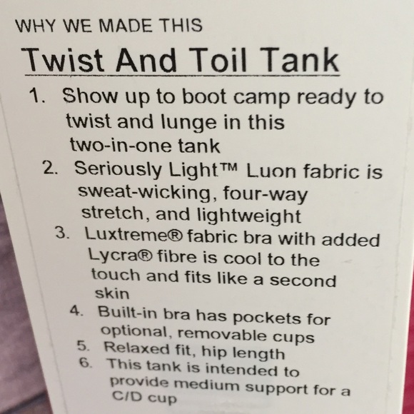 NWT LULULEMON TWIST AND TOIL TANK RUBY RED - 10 - Picture 4 of 6